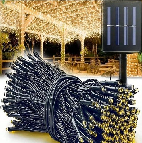 LUCES DE NAVIDAD CON PANEL SOLAR